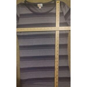 LuLa Roe Lavender and Purple Striped Simple 3/4 Sleeve Size XS